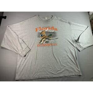 Vintage Florida Gators Hunting Outdoorsman Long Sleeve Duck Graphic 90s Tee 2XL
